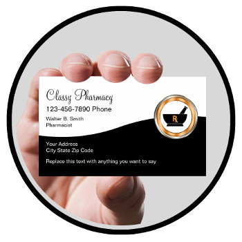 Classy Retail Pharmacy Business Card by Luckyturtle at Zazzle