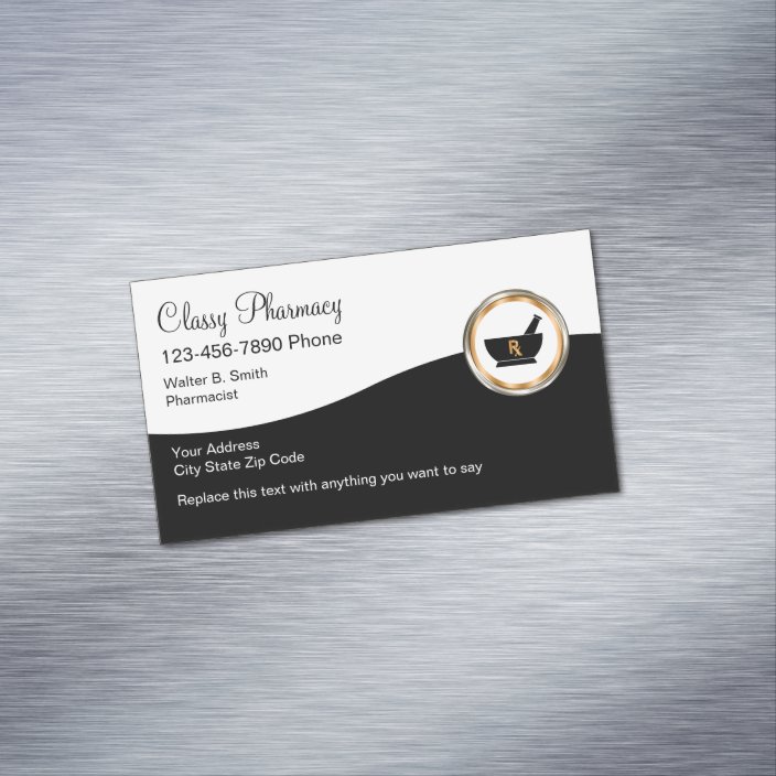 Classy Retail Pharmacy Business Card Magnet Zazzle Com