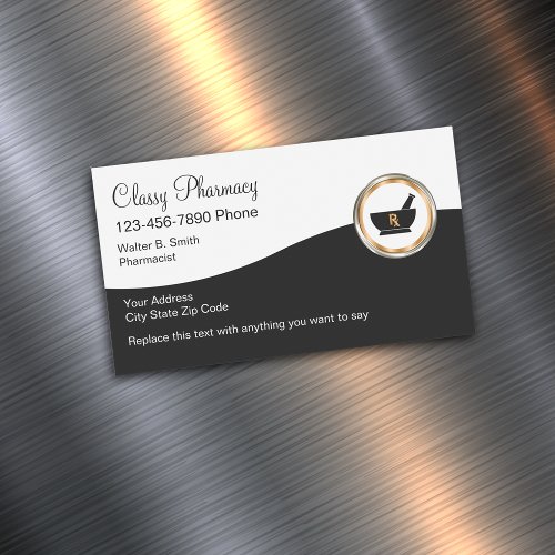 Classy Retail Pharmacy Business Card Magnet