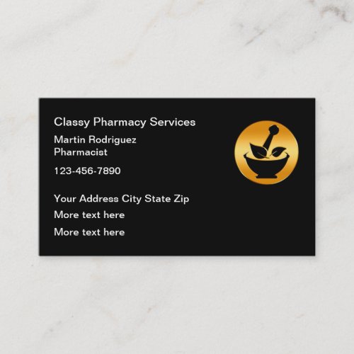 Classy Retail Pharmacy Pharmacist Business Card