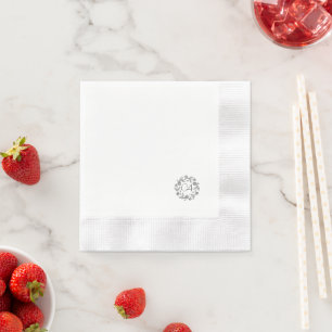 Classy retirement modern flower black napkins