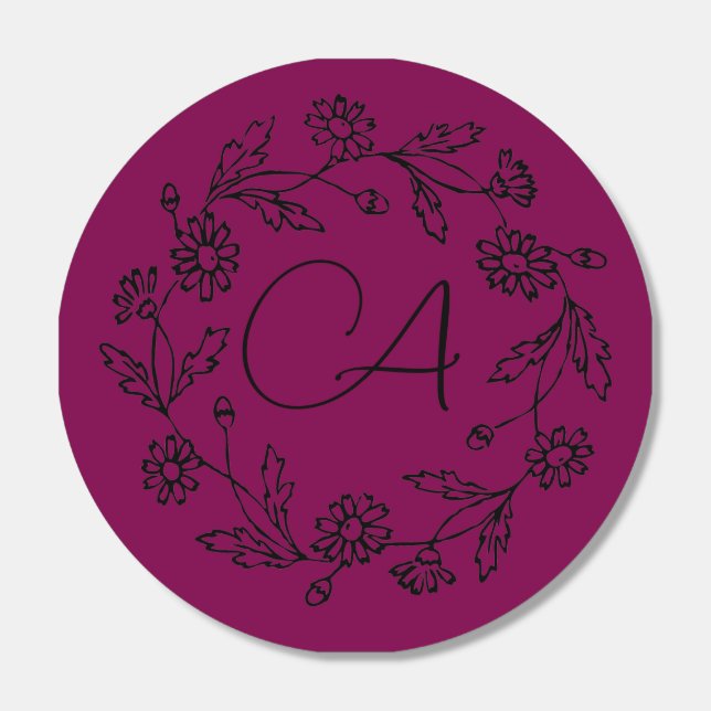 Classy retirement modern flower monogram red hershey®'s kisses® (Sticker)