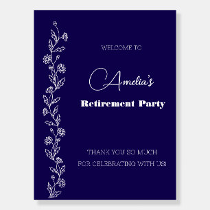 Classy retirement modern hand drown daisy purple foam board