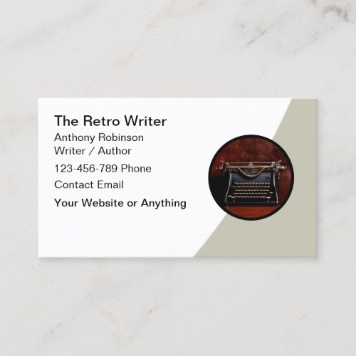 Classy Retro Book Author Writer  Business Card