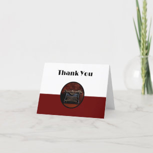 Classy Retro Book Author Writer Theme Thank You Card
