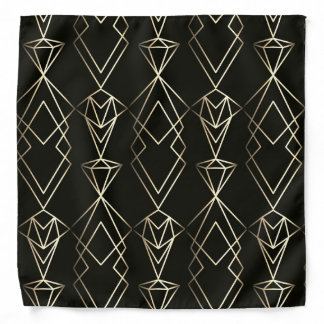 Classy Retro Design in Black and Gold Bandana