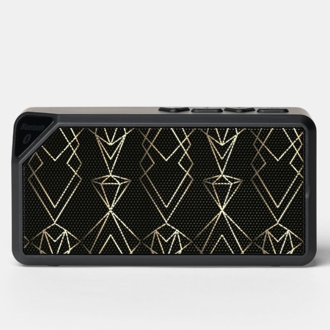 Classy Retro Design in Black and Gold  Bluetooth Speaker (Front)
