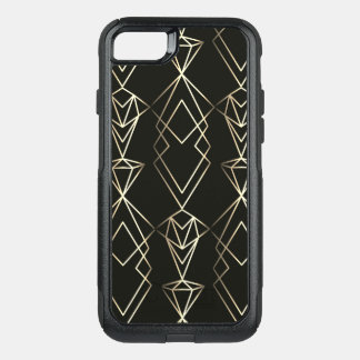 Classy Retro Design in Black and Gold OtterBox Commuter iPhone SE/8/7 Case