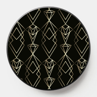 Classy Retro Design in Black and Gold PopSocket