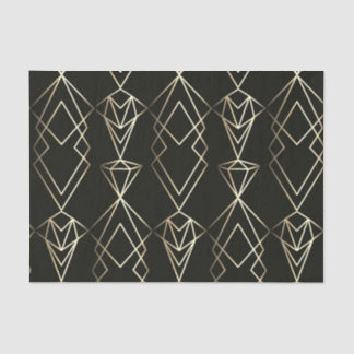 Classy Retro Design in Black and Gold  Tissue Paper
