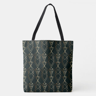 Classy Retro Design in Black and Gold  Tote Bag
