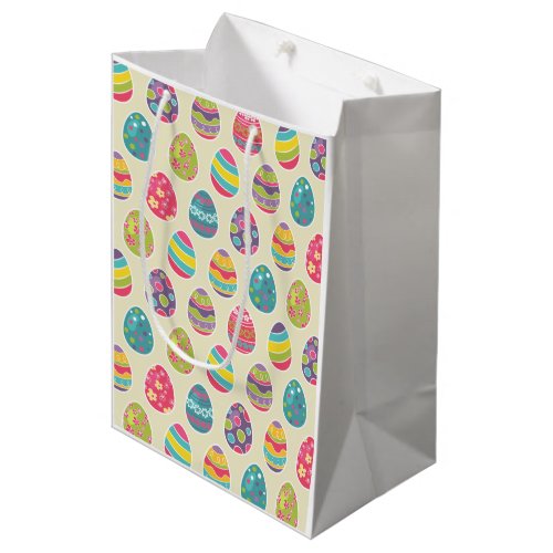 Classy Retro Easter Eggs Happy Easter Day Medium Gift Bag