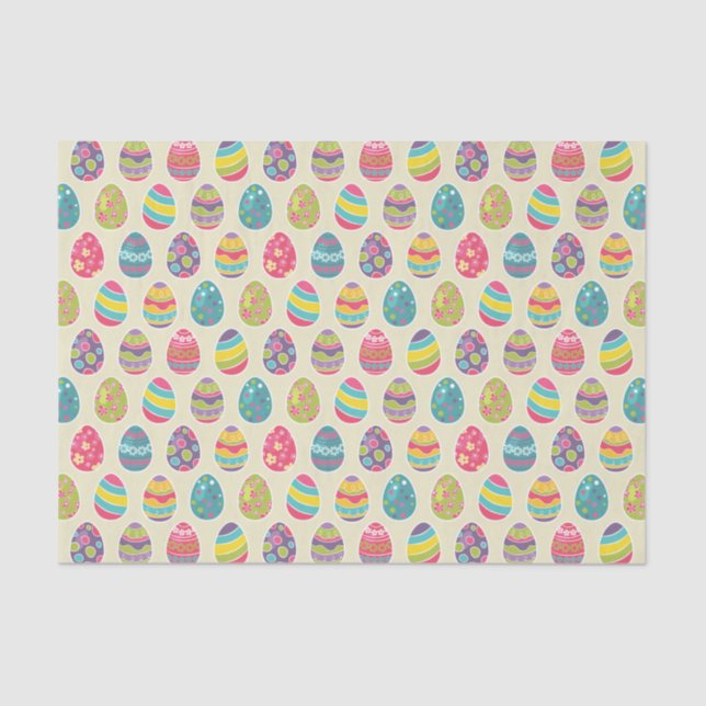 Classy Retro Easter Eggs Happy Easter Day Tissue Paper (Front)
