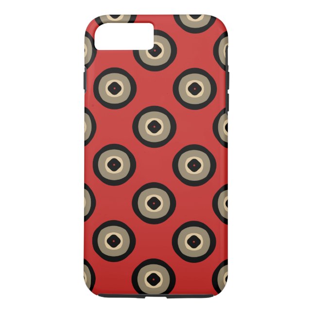 Classy Retro Red and Black Pattern Case-Mate iPhone Case (Back)