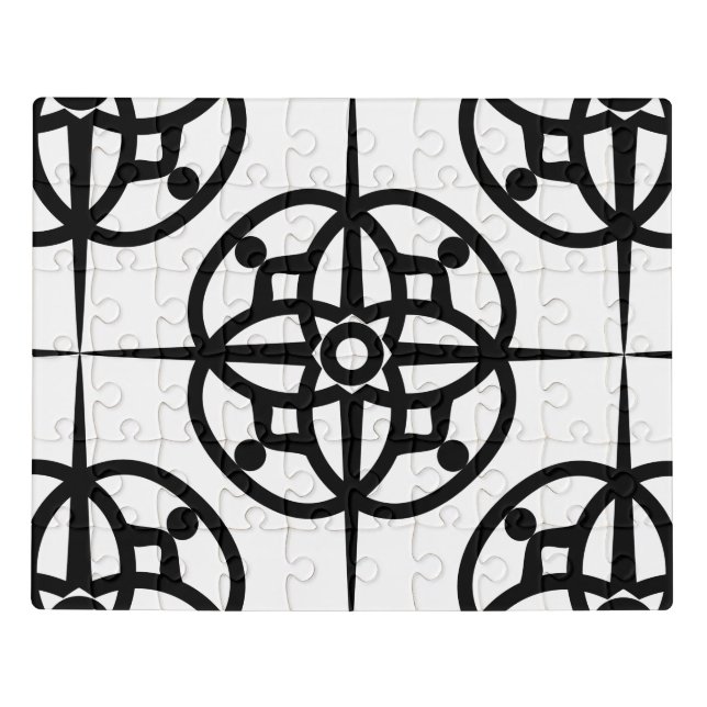 Classy Retro Vibe Geometric Pattern Jigsaw Puzzle (Puzzle Horizontal)