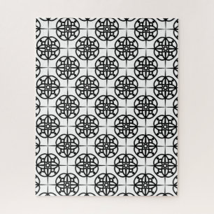 Classy Retro Vibe Geometric Pattern Jigsaw Puzzle