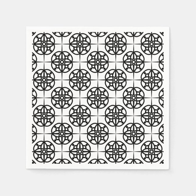 Classy Retro Vibe Geometric Pattern Napkins (Front)