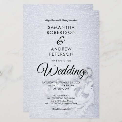 Classy ring background Beach wedding invitation 