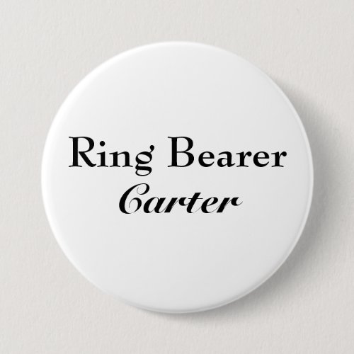 Classy Ring Bearer Button