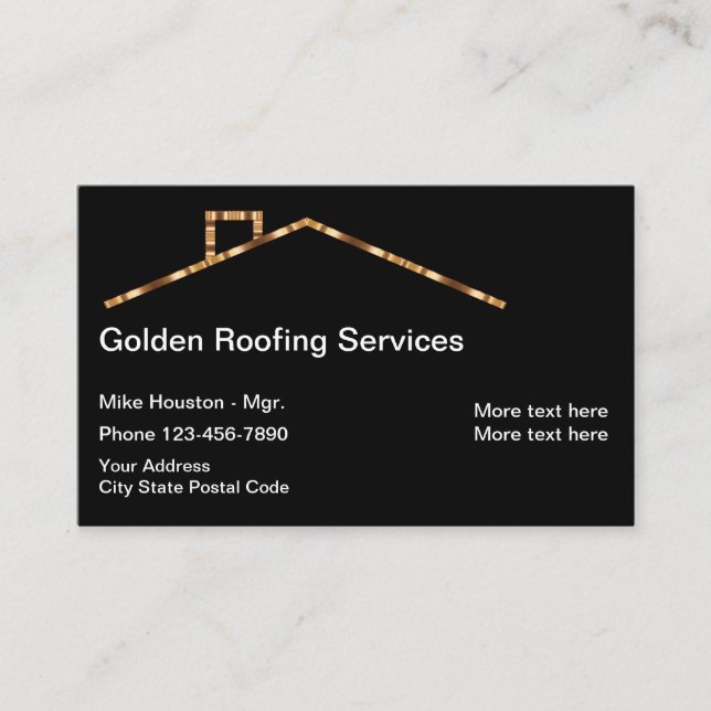 Classy Roofing Real Estate Business Card (Front)