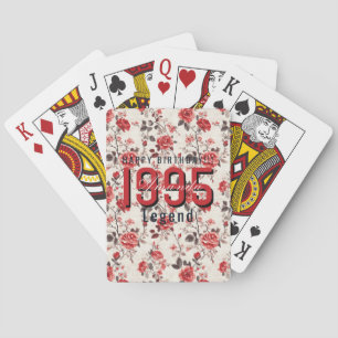 Classy Rose Flower 90Th Birthday Poker Cards