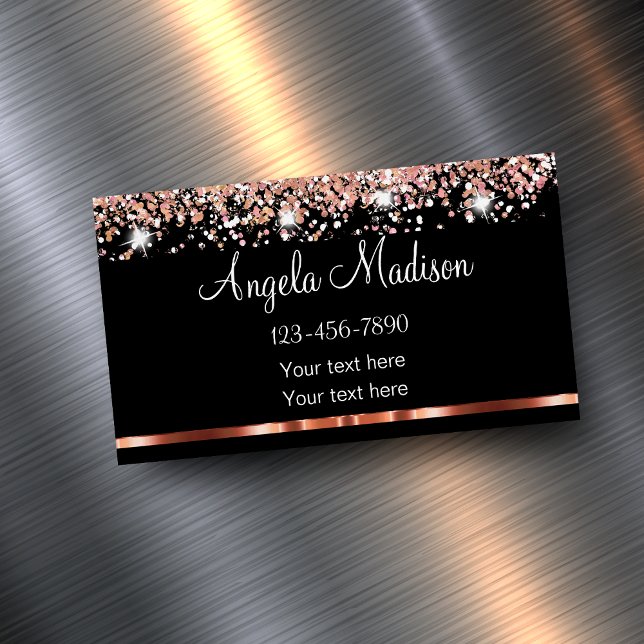 Classy Rose Gold Beauty Business Card Magnet (Creator Uploaded)