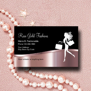 Classy Rose Gold Fashion Design Business Card