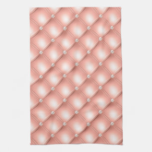 Classy Rose Gold, Faux Diamond Tufted Kitchen Towel