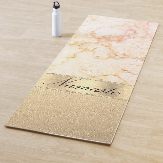 Classy Rose Gold Marble Yoga Mat (In Situ)