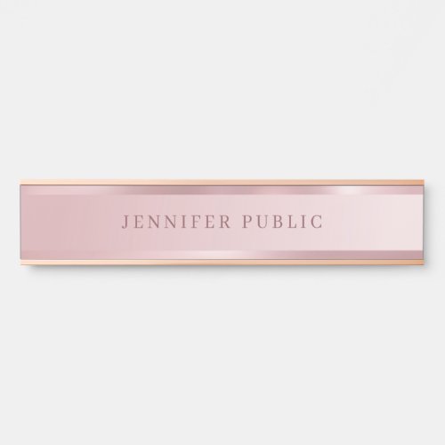 Classy Rose Gold Modern Simple Elegant Template Door Sign