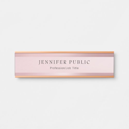 Classy Rose Gold Template Modern Professional Door Sign
