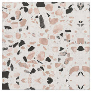 Classy rose gold vintage marble abstract terrazzo fabric