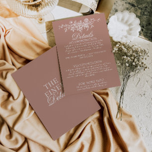 Classy Rosewood Garden Floral Boho Wedding Details Enclosure Card