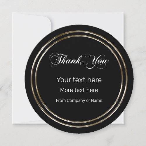 Classy Round Style Thank You Cards With Envelopes