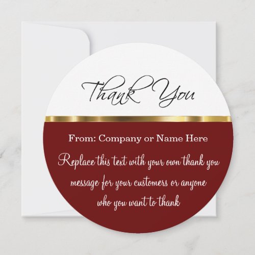 Classy Round Thank You Cards With Envelopes