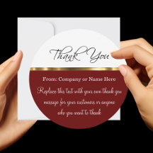 Classy Round Thank You Cards With Envelopes