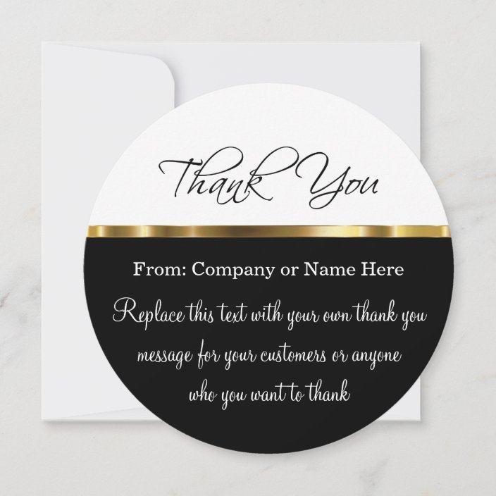 Classy Round Thank You Cards With Envelopes Zazzle Com