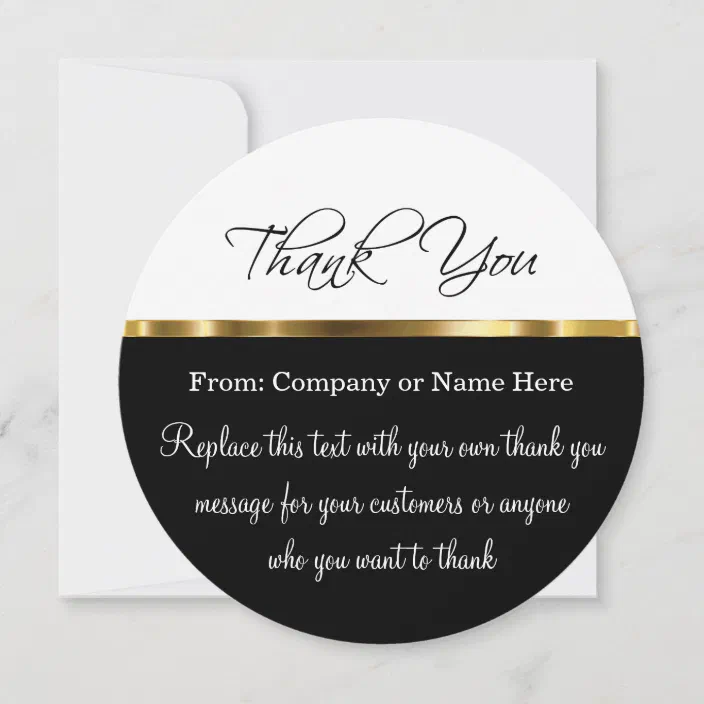 Classy Round Thank You Cards With Envelopes Zazzle Com