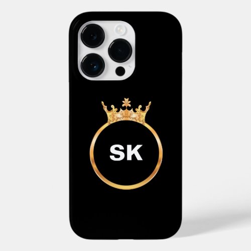 Classy Royal Monogram King Crown Design Case_Mate iPhone 14 Pro Case