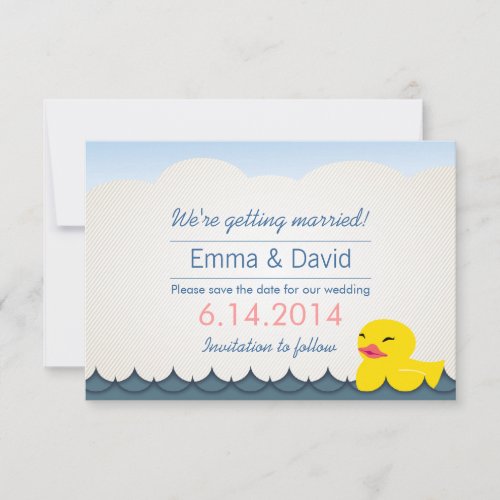 Classy Rubber Duck Save the Date Announcements