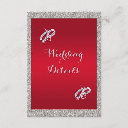 Classy Ruby Red  Sparkly Bauble Christmas Wedding Enclosure Card