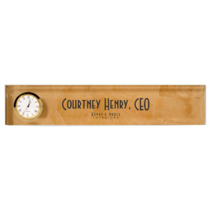 Classy Rustic Dante Orange Interior Designer Desk Name Plate