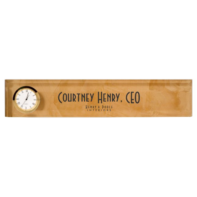 Classy Rustic Dante Orange Interior Designer Desk Name Plate (Front)