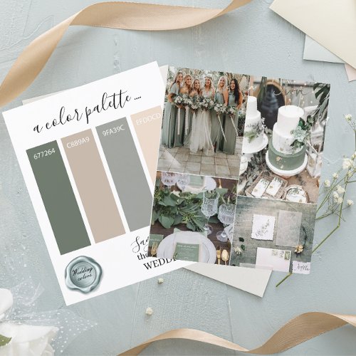 Classy Sage Green  Wedding colors PaletPaper Sheet