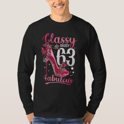 Classy Sassy 63 And Fabulous 63rd Birthday Floral  T_Shirt