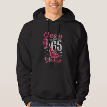 Classy Sassy 65 And Fabulous 65th Birthday Floral  Hoodie