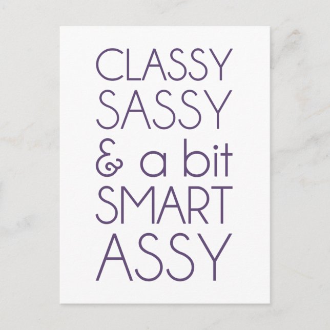 Classy Sassy and a Bit Smart Assy Postcard (Front)