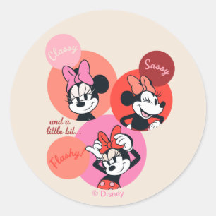 Classy Sassy and a Little Bit Flashy Minnie Classic Round Sticker