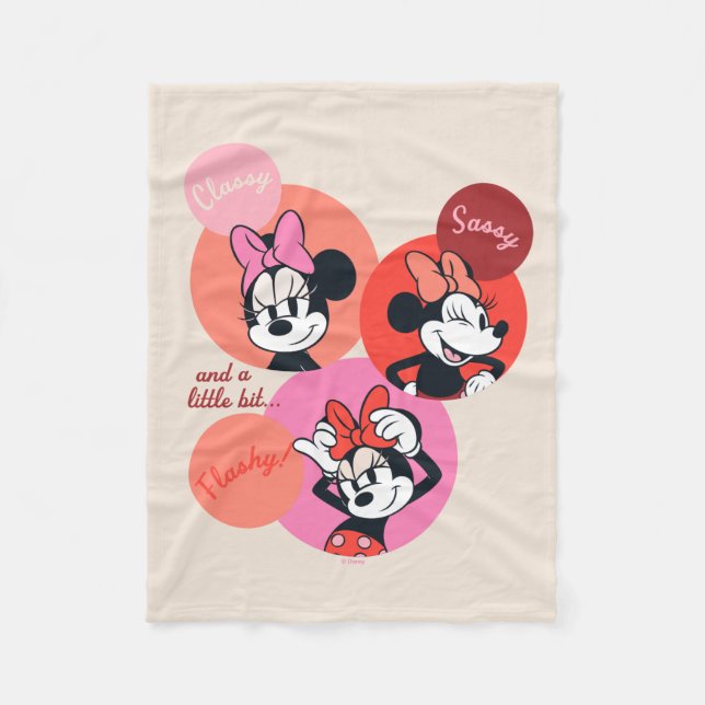 Classy Sassy and a Little Bit Flashy Minnie Fleece Blanket (Front)