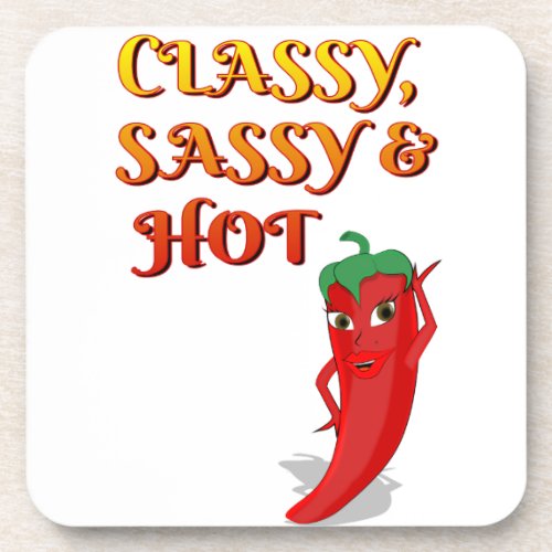 Classy Sassy And Hot Pepper Diva Beverage Coaster